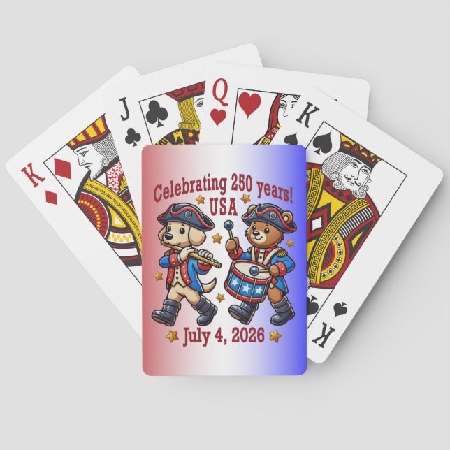 USA 250th Anniversary Souvenir - Patriotic  Poker Cards (Back)