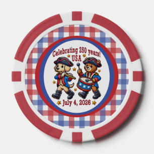 USA 250th Anniversary Souvenir - Patriotic  Poker Chips