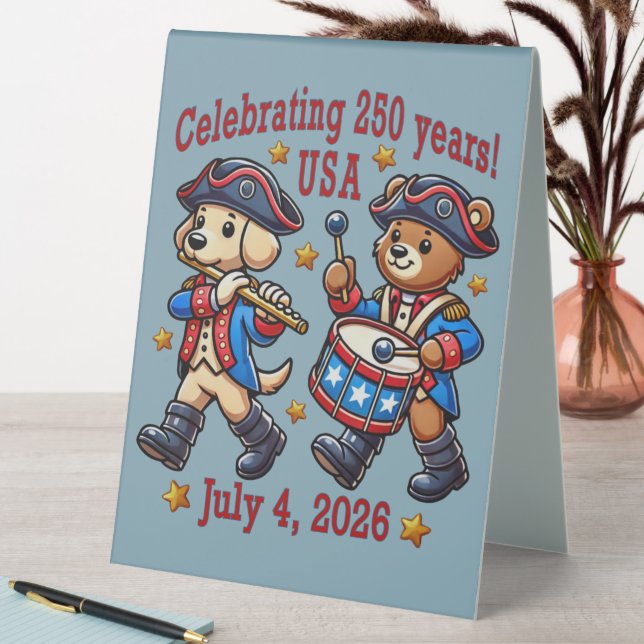 USA 250th Anniversary Souvenir - Patriotic  Table Tent (In SItu (Table))