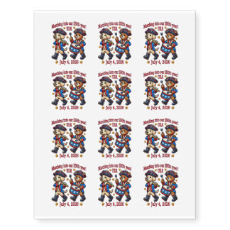 USA 250th Anniversary Souvenir - Patriotic  Temporary Tattoos