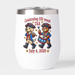 USA 250th Anniversary Souvenir - Patriotic  Thermal Wine Tumbler
