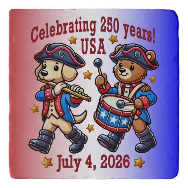 USA 250th Anniversary Souvenir - Patriotic  Trivet (Front)