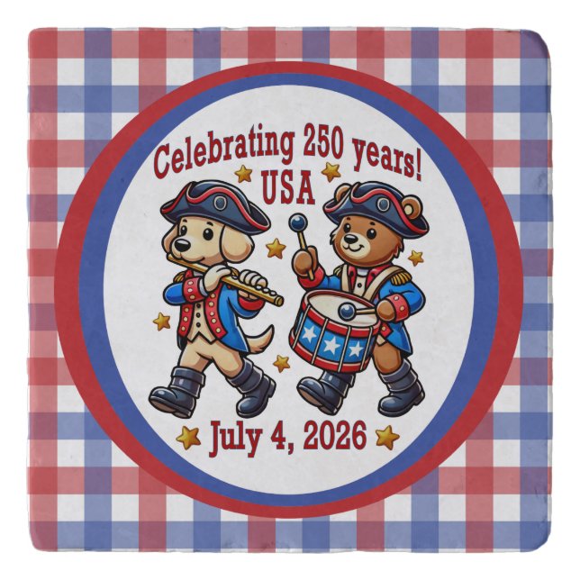 USA 250th Anniversary Souvenir - Patriotic  Trivet (Front)