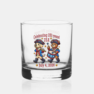 USA 250th Anniversary Souvenir - Patriotic  Whiskey Glass