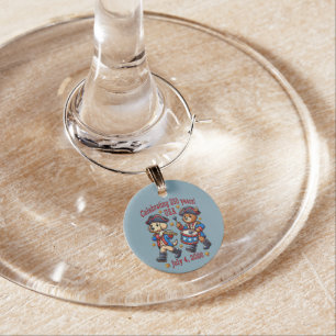 USA 250th Anniversary Souvenir - Patriotic Wine Charm