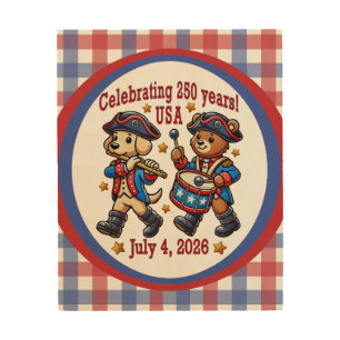 USA 250th Anniversary Souvenir - Patriotic  Wood Wall Art