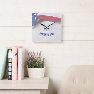 USA 250th Anniversary Square Wall Clock