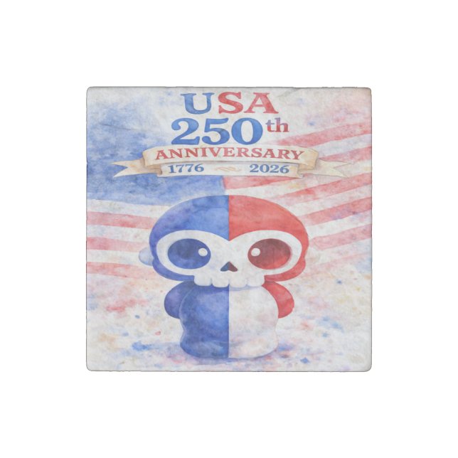 USA 250th Anniversary Stone Magnet (Front)