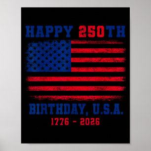 Usa 250th birthday 1776 2026 for men women 4th of poster