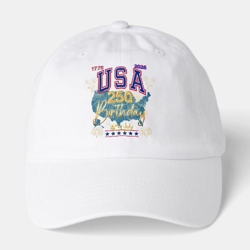 USA 250th Birthday 4th of July 1776-2026 Hat