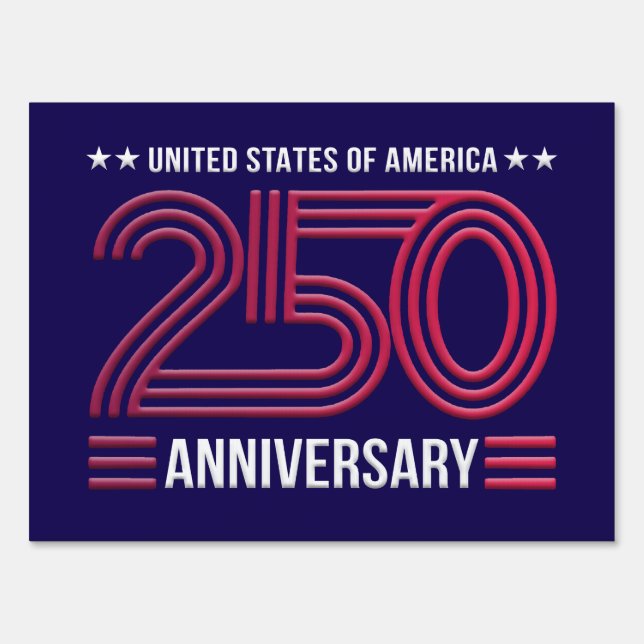 USA 250th Birthday America Celebration Souvenir Sign (Front)