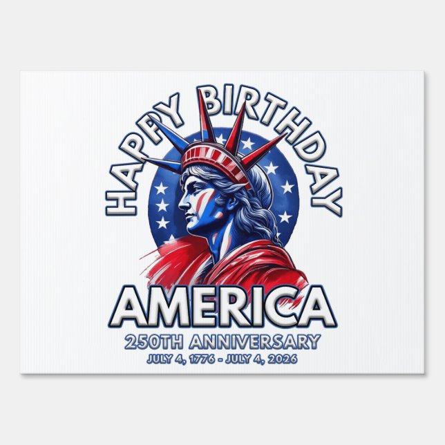 USA 250th Birthday America Celebration Souvenir Sign (Front)