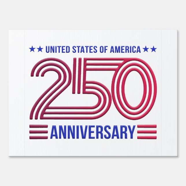 USA 250th Birthday America Celebration Souvenir Sign (Front)