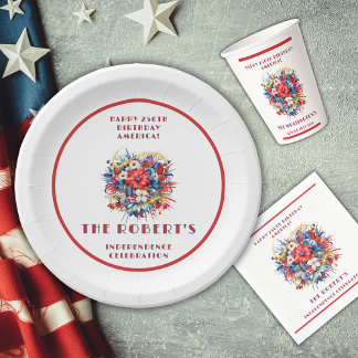 USA 250th Birthday America's Celebration Paper Plates