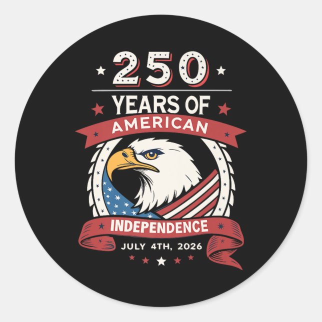 Usa 250th Celebration - 250 Years Of American Inde Classic Round Sticker (Front)