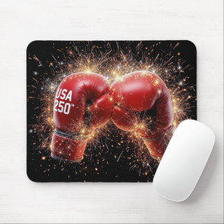 USA 250th Celebration With Red Boxing Gloves Mouse Pad