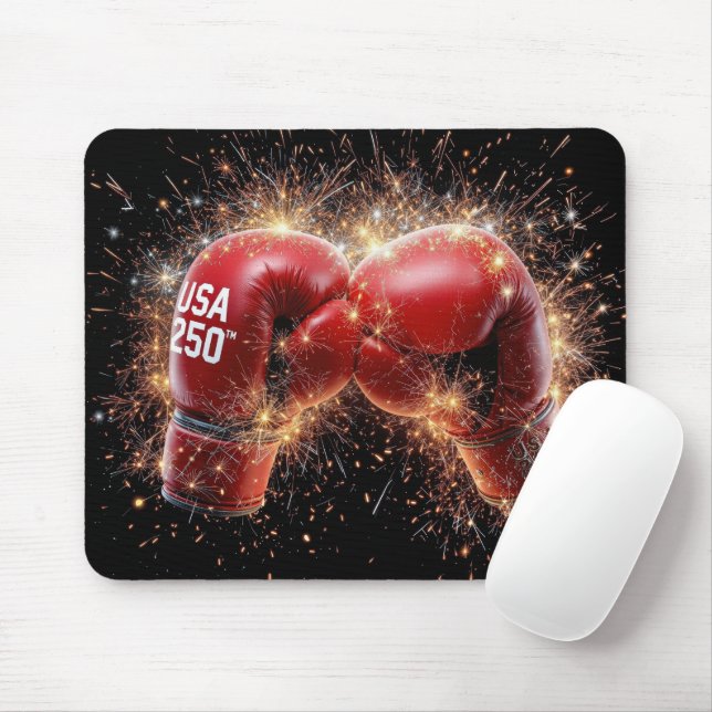 USA 250th Celebration With Red Boxing Gloves  Mouse Pad (With Mouse)