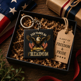 USA 250th Years of Freedom Bald Eagle Keychain