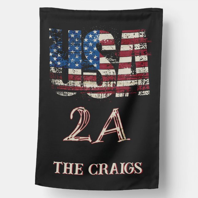 USA 2A personalized name House Flag (Front)
