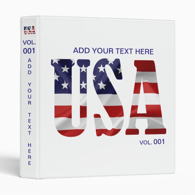 USA 3 RING BINDER (Front/Spine)