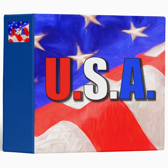 USA 3 RING BINDER (Front/Spine)