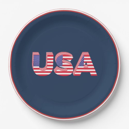 USA 3D design Paper Plates