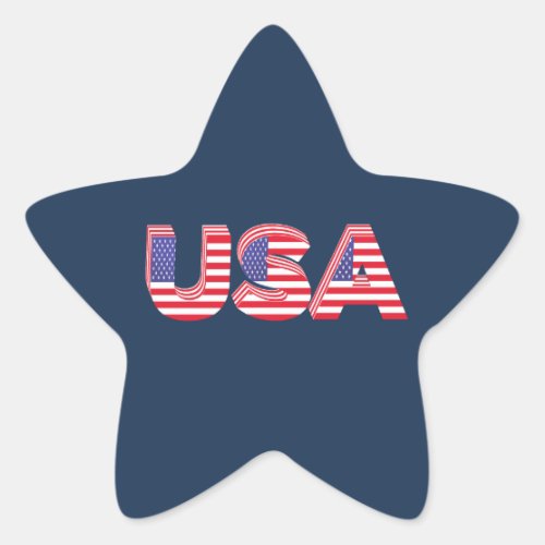 USA 3D design Star Sticker