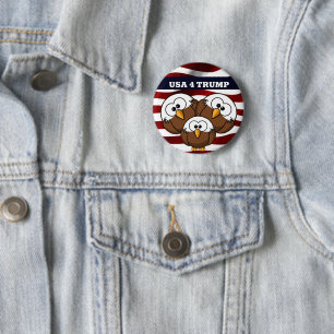 "USA 4 TRUMP", RED, WHITE AND BLUE ELECTION BUTTON