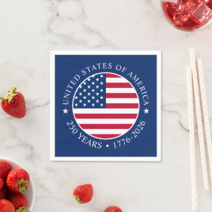 USA 4th July Independence Day 250 Years of Freedom Napkins