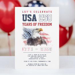 USA 4th of July America's 250th Anniversary Party Invitation