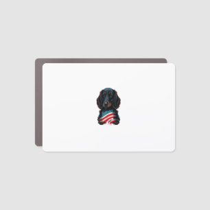 USA 4th Of July Dachshund on Patriotic American Da Car Magnet