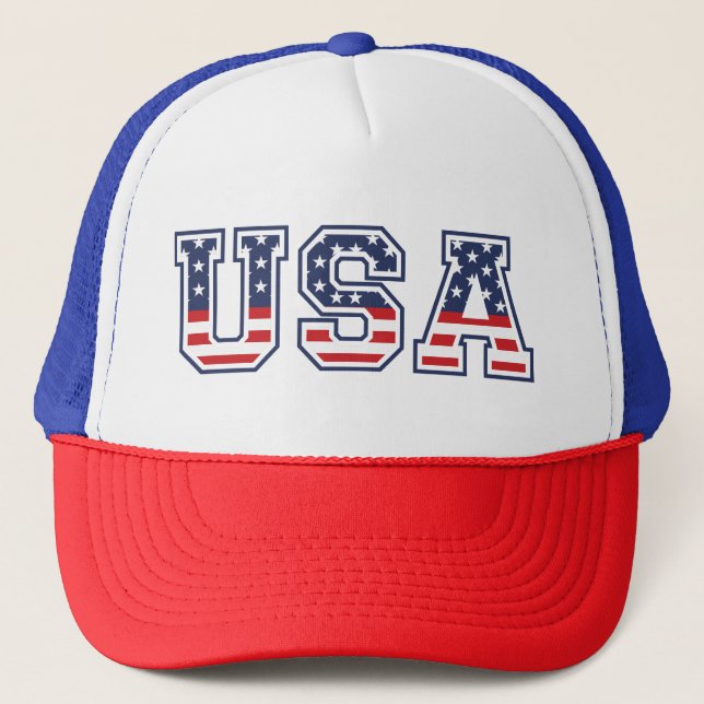 USA 4th Of July Independence Day Trucker Hat (Front)