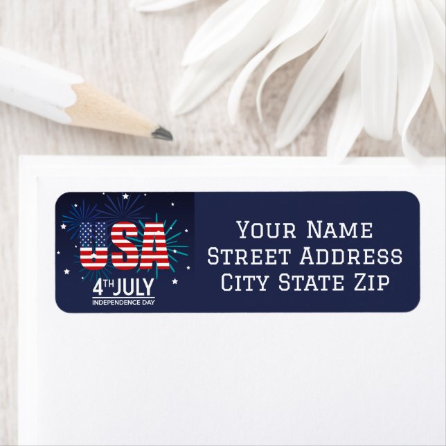 USA 4th of July Label (Insitu)