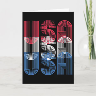 Usa 4th Of July Retro Independence Day Card