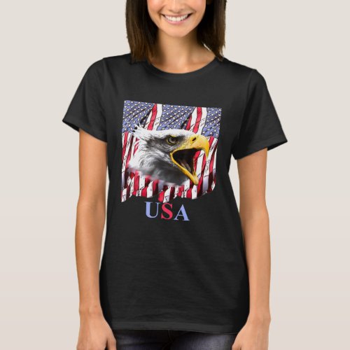 Usa 4th Of July Screaming Eagle T_Shirt