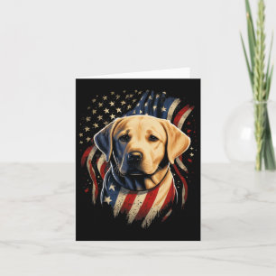 Usa 4th Of July Yellow Patriotic American Labrador Card