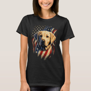 Usa 4th Of July Yellow Patriotic American Labrador T-Shirt