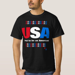 USA 50 States Red White Blue Stars T-Shirt