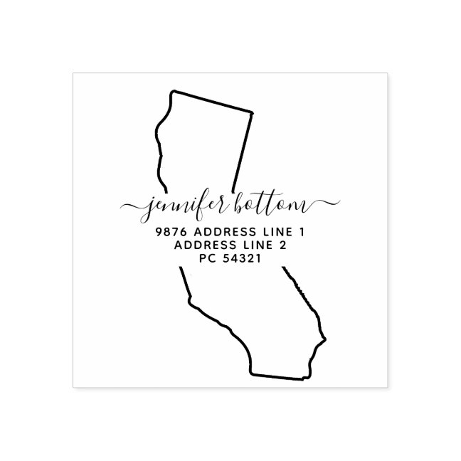 USA Address Business Signature California Rubber Stamp
