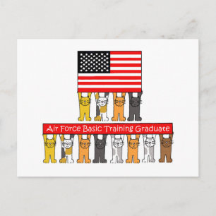 USA Air Force Basic Training Graduate Announcement Postcard