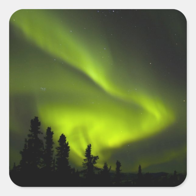 USA, Alaska, Chena Hot Springs. Aurora Borealis 2 Square Sticker (Front)