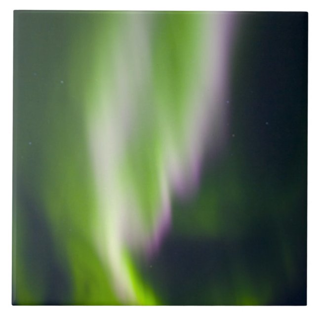 USA, Alaska, Chena Hot Springs. Aurora Borealis Tile (Front)
