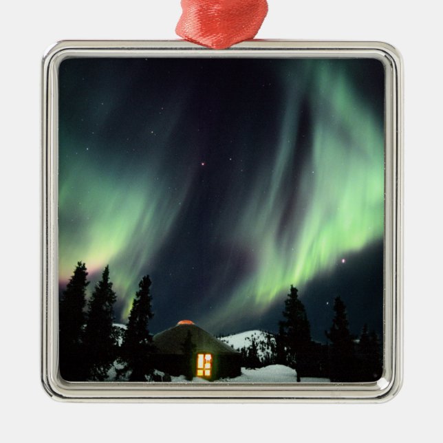 USA, Alaska, Chena Hot Springs. Aurora Metal Ornament (Front)