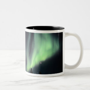 USA, Alaska, Chena Hot Springs. Aurora Two-Tone Coffee Mug