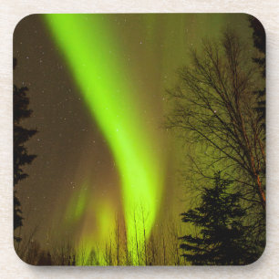 USA, Alaska, Chena Hot Springs. View Of Aurora Beverage Coaster