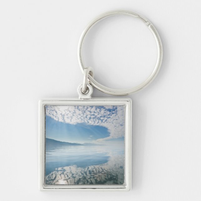 USA, Alaska, Freshwater Bay. Clouds Reflected Keychain (Front)