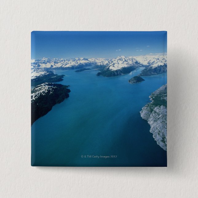 USA,Alaska,Glacier Bay National Park,aerial view Pinback Button (Front)