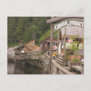 USA, Alaska, Ketchikan, Creek Street, downtown Postcard