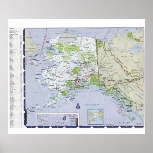  USA Alaska MAP  Poster