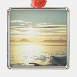 USA, Alaska, Southeast near Ketchikan, sunset. Metal Ornament